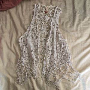 White Crochet Vest
